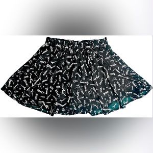 C.O.L.Z.A Women’s Black Sheer Scribble Skirt, Small